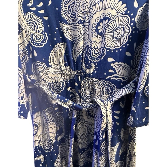 Boden Louisa Jersey Blue Paisley/Floral Print Dress Size 8P - Picture 4 of 9